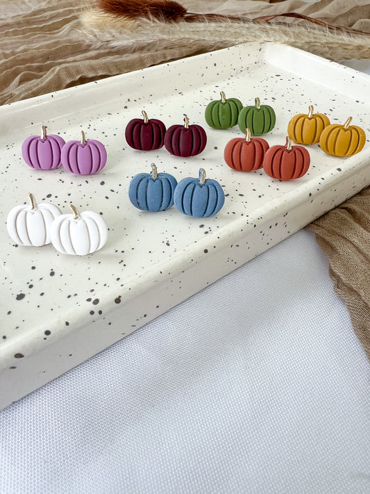 Gold Stemmed Pumpkin Studs (multiple colors available)