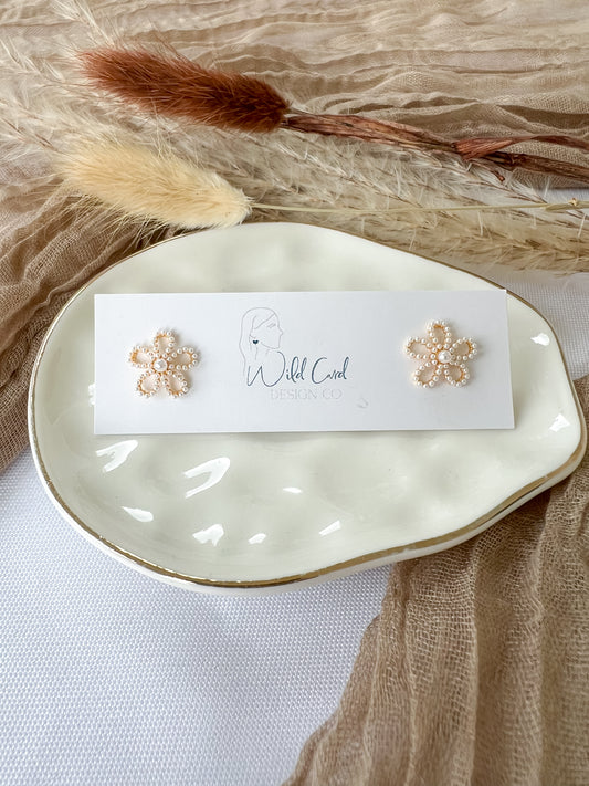 Pearl Flower Studs