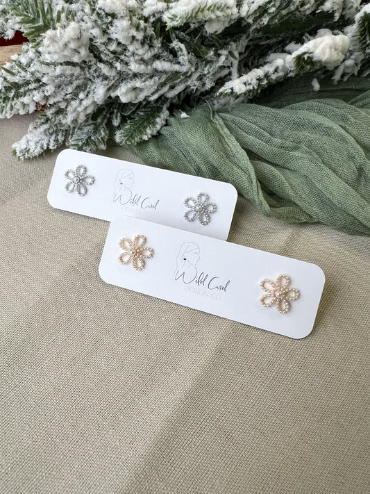 Pearl Flower Studs