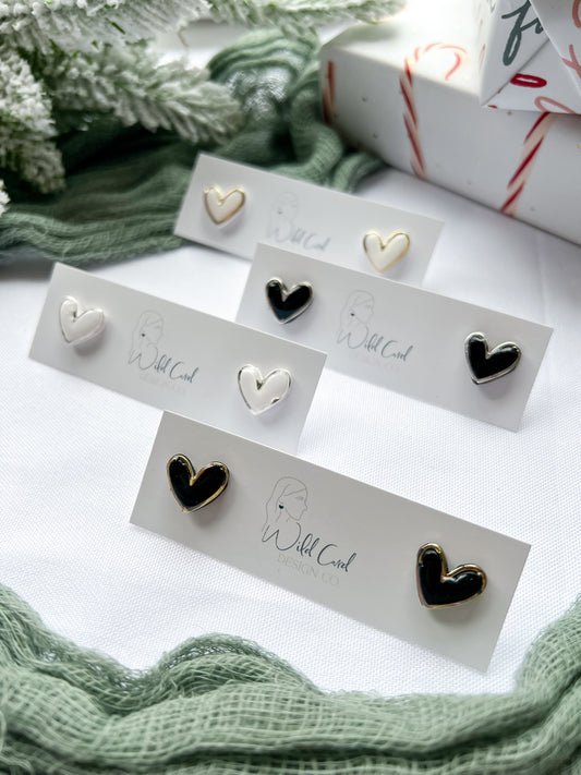 Brass heart studs