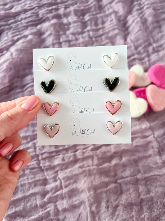 Brass heart studs