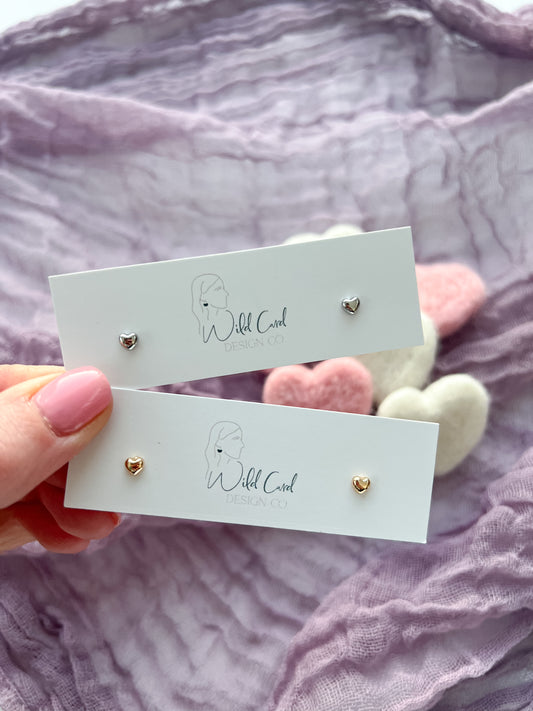 Tiny heart studs