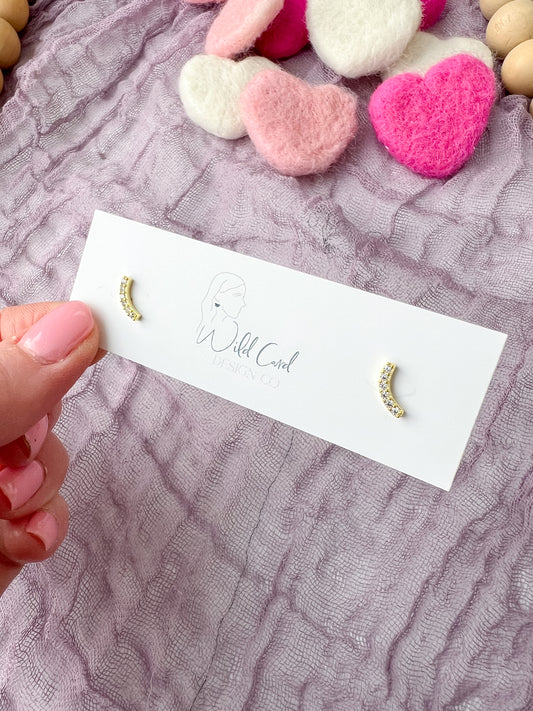 Dainty crescent studs