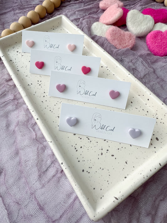 Mini heart studs (multiple colors)