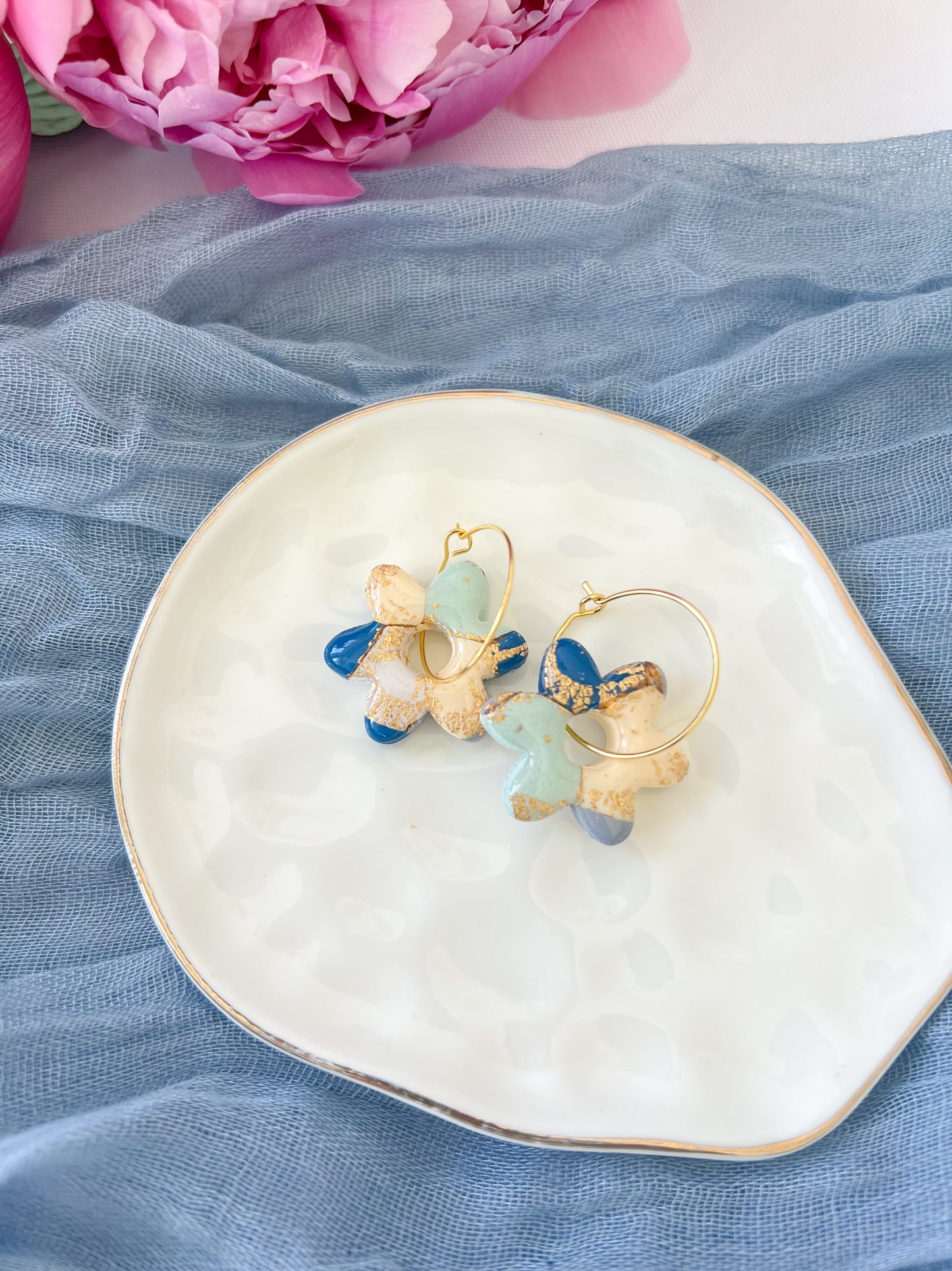 A Pop of Color - Flower Hoops