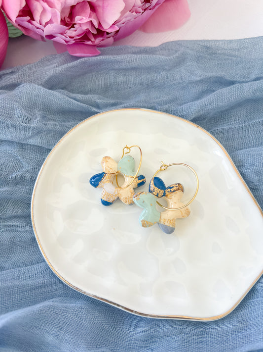 A Pop of Color - Flower Hoops