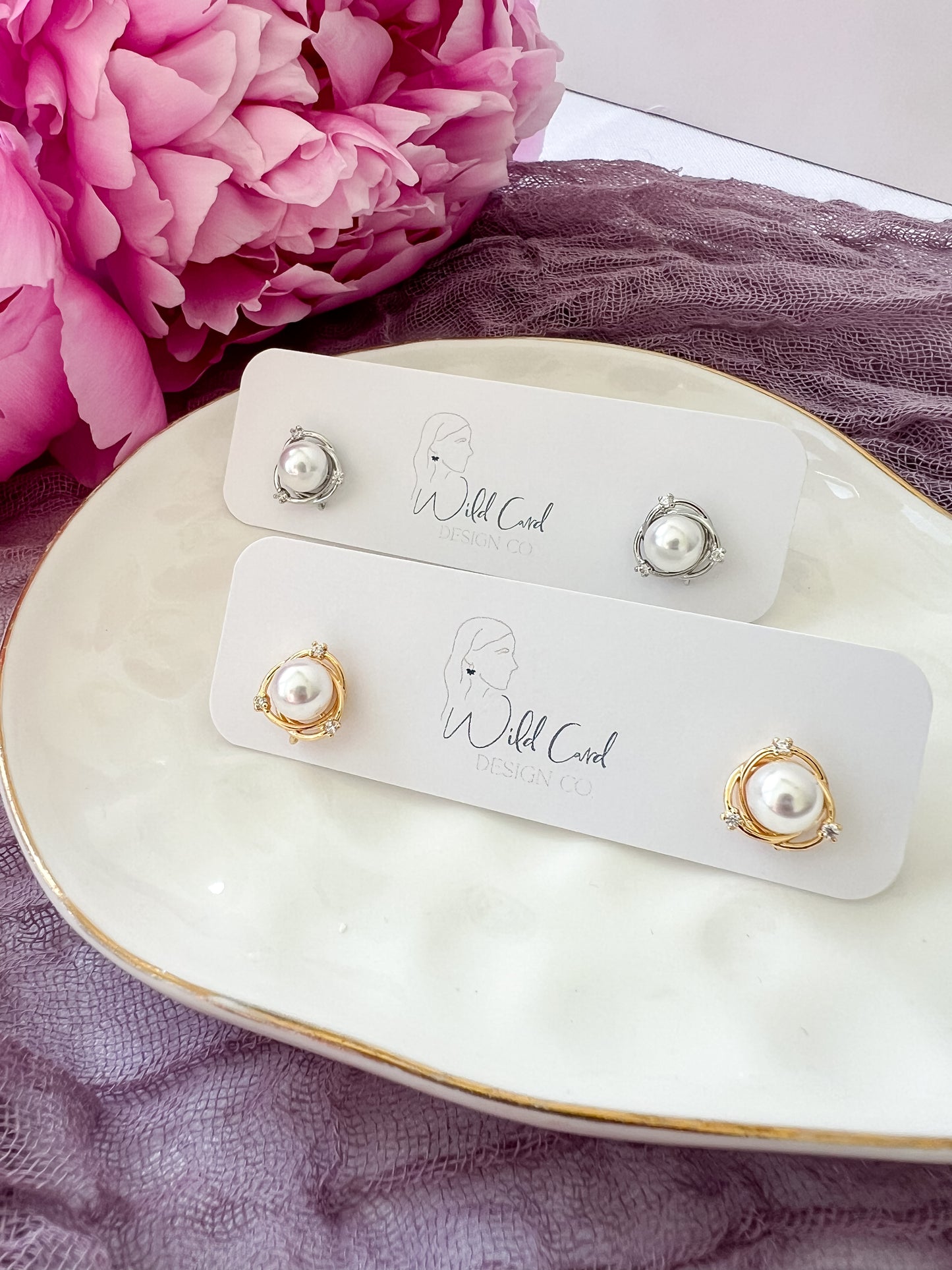 Twisted Pearl Studs
